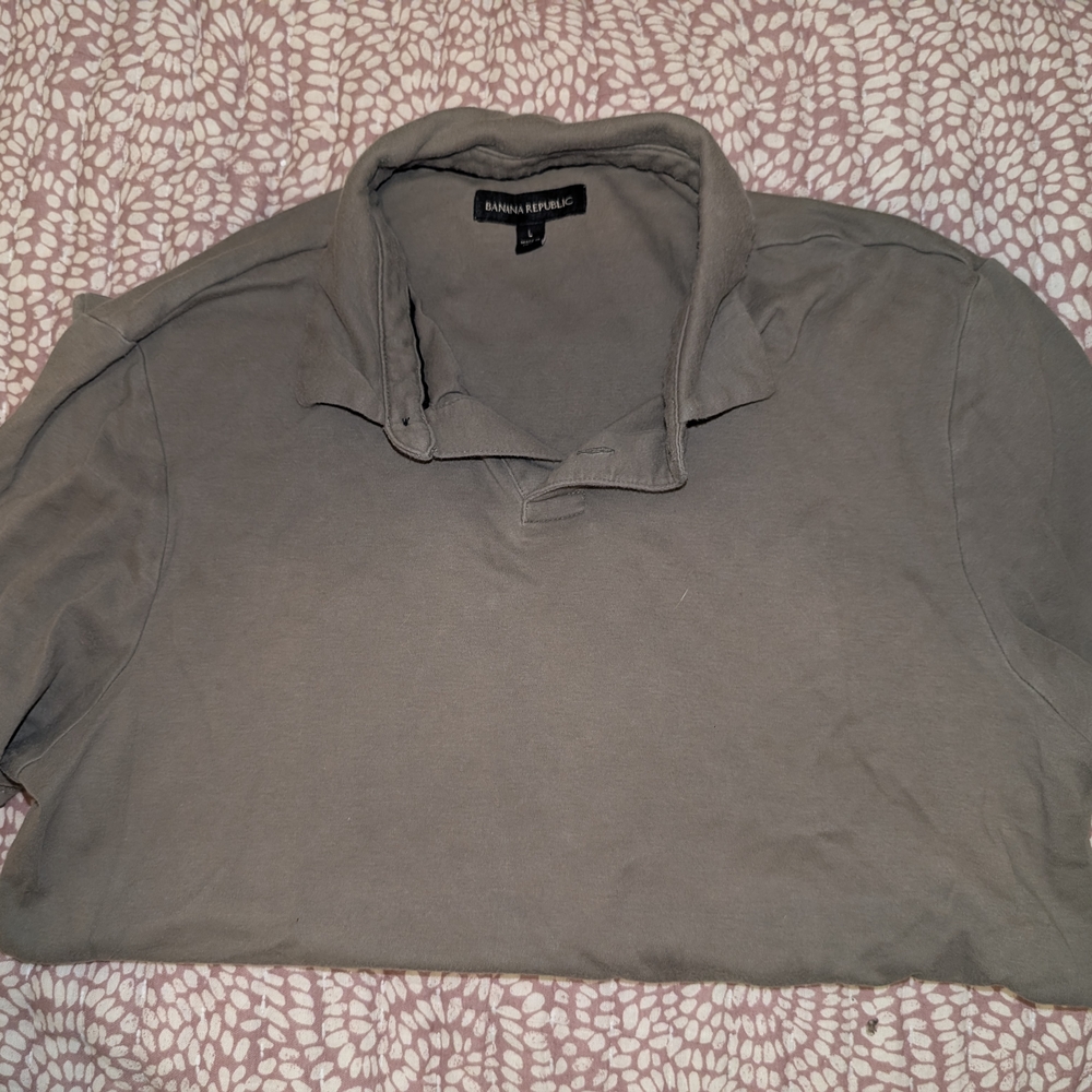 Men's Banana Republic Gray Polo Shirt